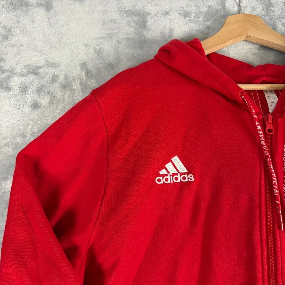 Adidas Men's 2XL New York Red Bulls Soccer Full Zip Hooded Jacket Hoodie Red - Picture 2 of 8
